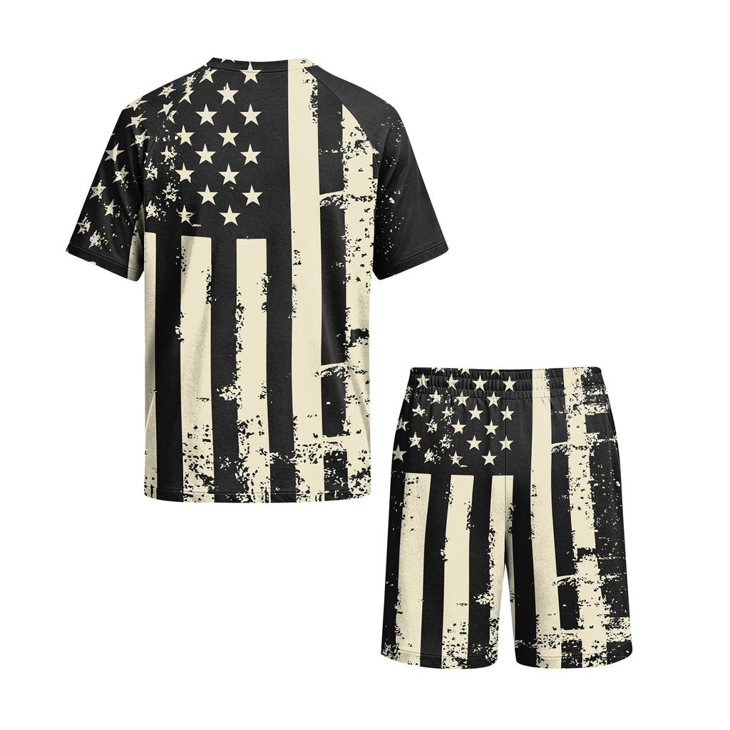 Men's Short Sleeve Pajama Set Lightweight Breathable Soft Fabric Lounge Wear Comfortable Fit Summer Homewear