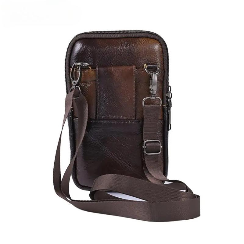 Herren Bauchtasche Vintage Rindsleder Schulter Crossbody Tasche Taille Fanny Pack Männlicher Gürtel Hüfttasche Für Reisen Lässig Wasserdicht Handy Messenger Handtaschen