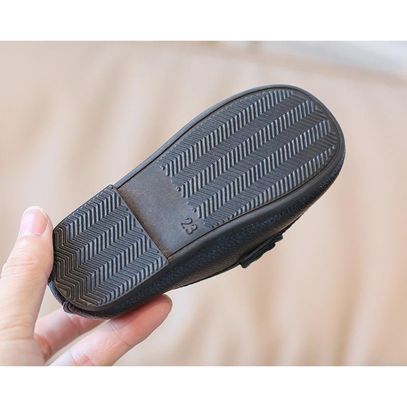 Korean Version of Casual Children's Bean Shoes Soft Soles Set Foot Baby Shoes Autumn New Boy Leather Shoes A Slip-on