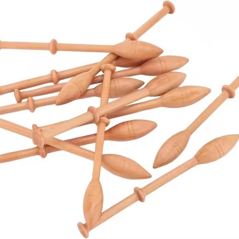 7/12pcs Lace Bobbins Weaving Tool,Sewing DIY Sweater Handmade Durable Wood Zelkova Tapestry Macrame Knitting Needle Embroidery