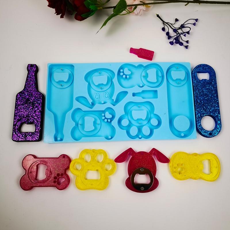 Corkscrew Silicone Mold Bottle Opener Beer Spanner Jewelry Casting Molds for DIY Crafts Making Bottle Opener Molds Kit