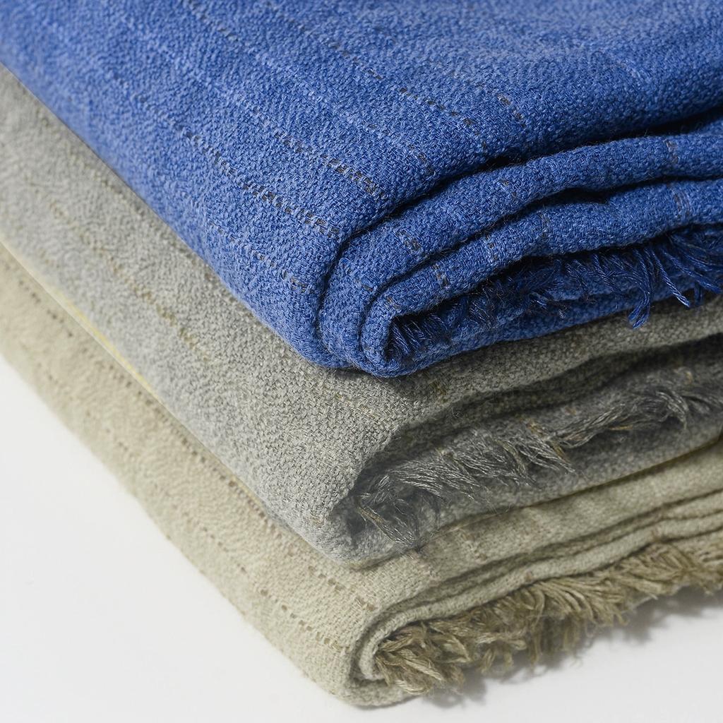 Vintage Striped Men'S Khaki Scarves Winter Men Warm Scarf Tassel Long Shawl Male Accessories