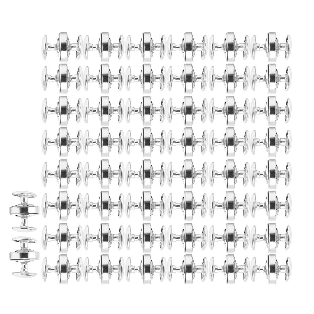50 Sets Magnetic Button Clasp Snaps 14x4mm Thick High Hardness DIY Magnetic Fasteners for