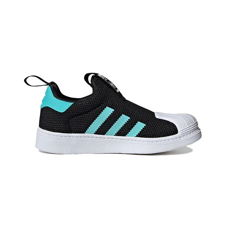 Adidas Superstar 360 C Core Black Flash Aqua Kids Sneakers Footwear-White IF5920