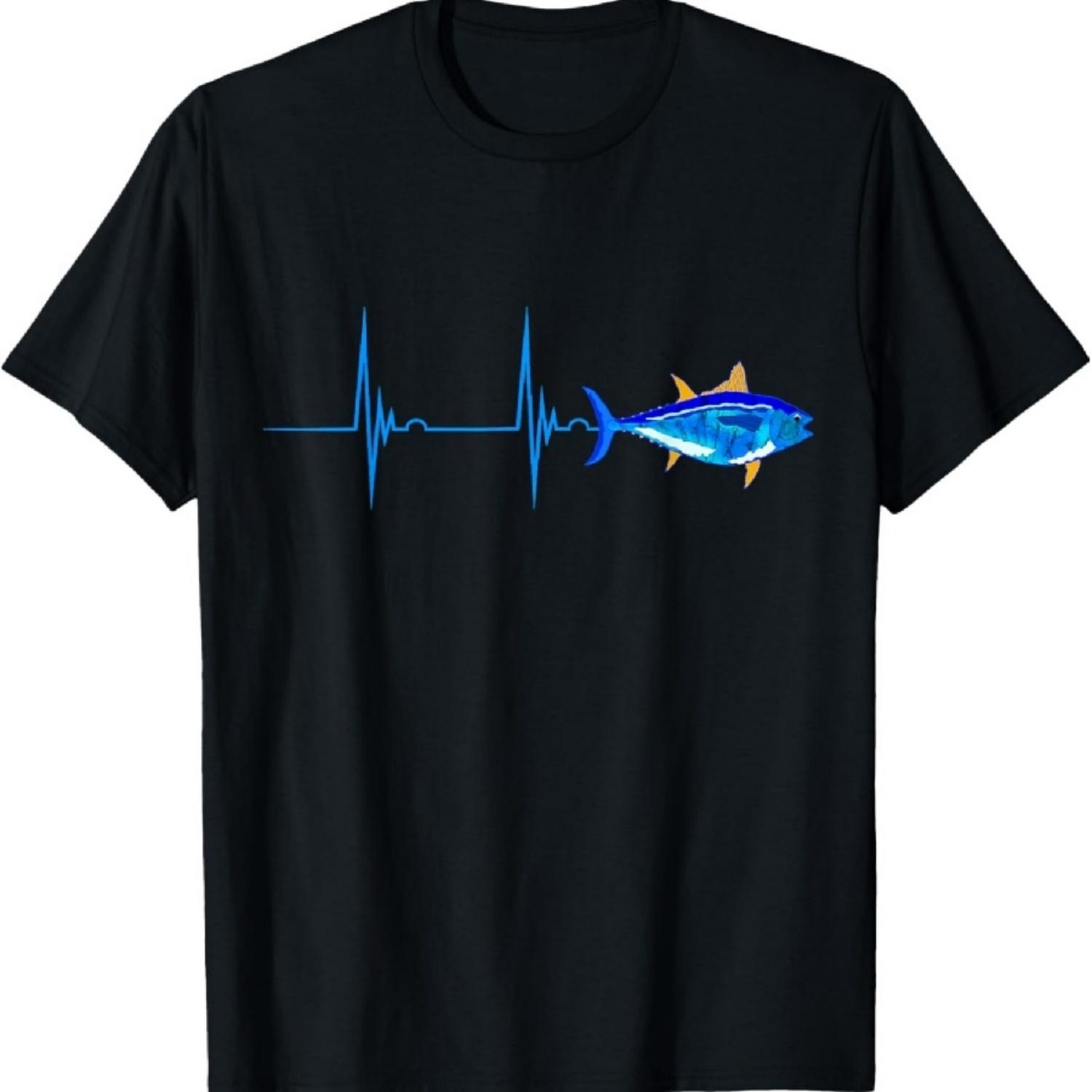 

Bluefin Tuna Heartbeat EKG Pulseline Deep Sea Fishing TShirt T-Shirt S