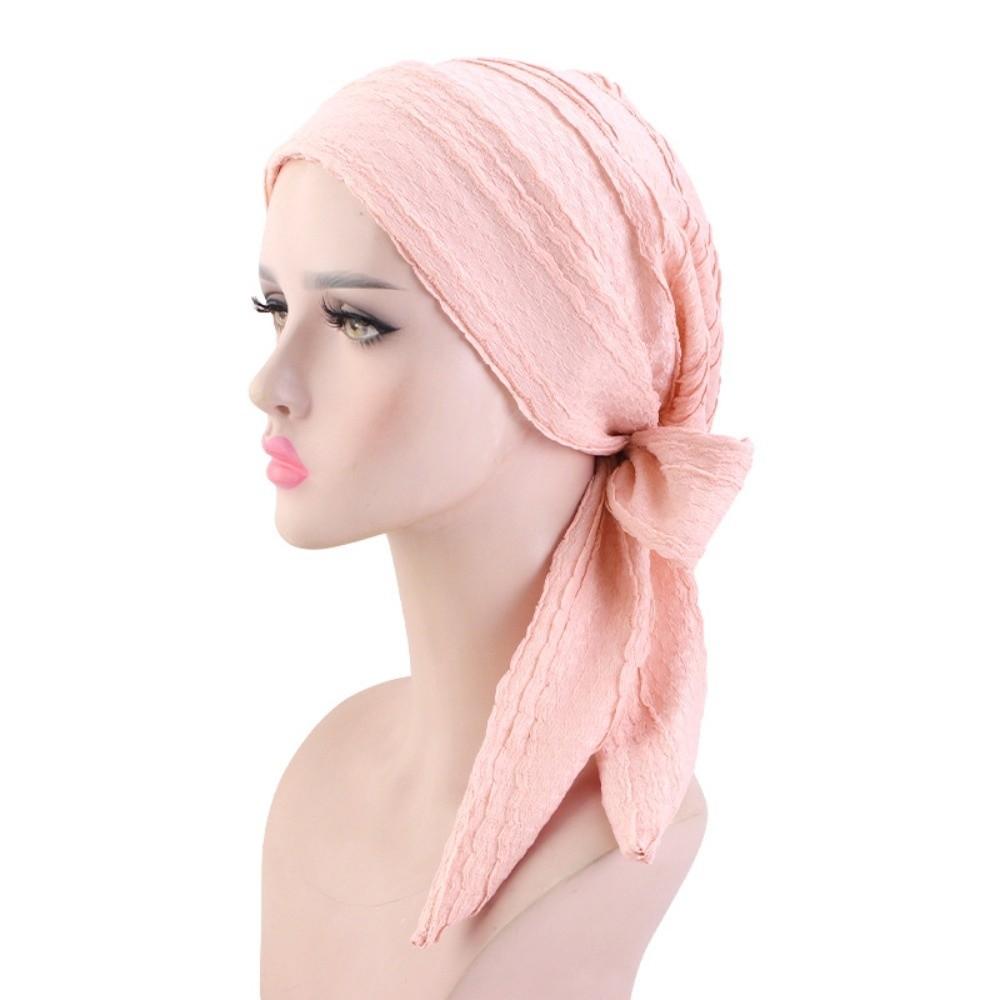 Solid Color Wrap Head Turban Breathable Turban Bonnet Fashion Head Scarf for Female Fashion