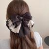 Korean Version of Fashion Polka Dot Bow High Ponytail Clip Women's High-end Flash Diamond Back Head Headdress Hair Accessories