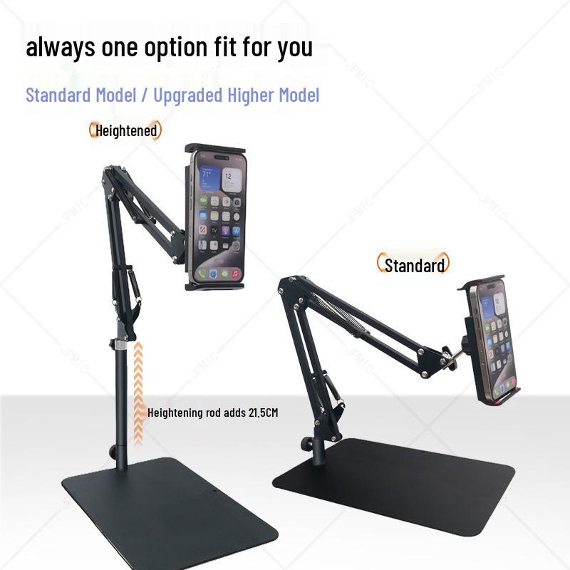 Adjustable Desktop Microphone Stand with Widened Base and Boom Arm for Phones and Tablets