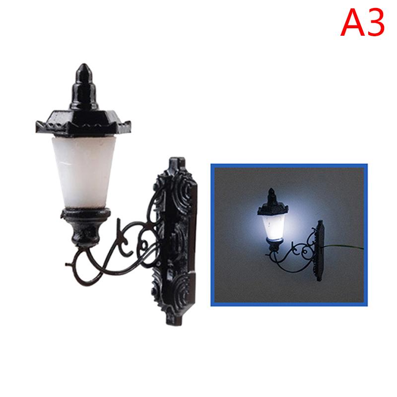 1:87 Miniature Led Lamppost Wall Light Model Diy Micro Landscape Architectural