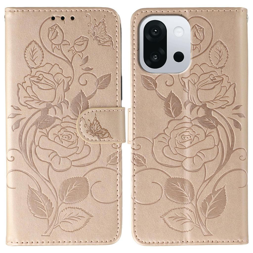 For OnePlus 13T 5G Case Wallet Stand Imprinted Rose Butterfly PU Leather Phone Cover