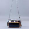 Silver Shiny Film Handmade Circle Crossbody Bag - Autumn/Winter Evening Fashion Accessory