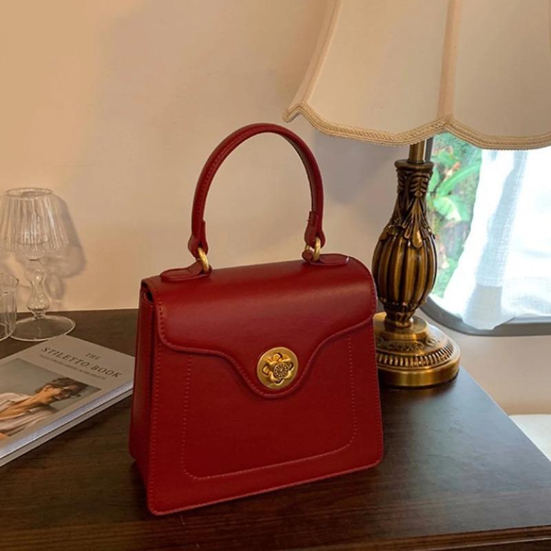 Luxury Red Tote Shoulder Bag for Women Crossbody Bag Purse  High Quality PU Leather Bolsas Female Purse