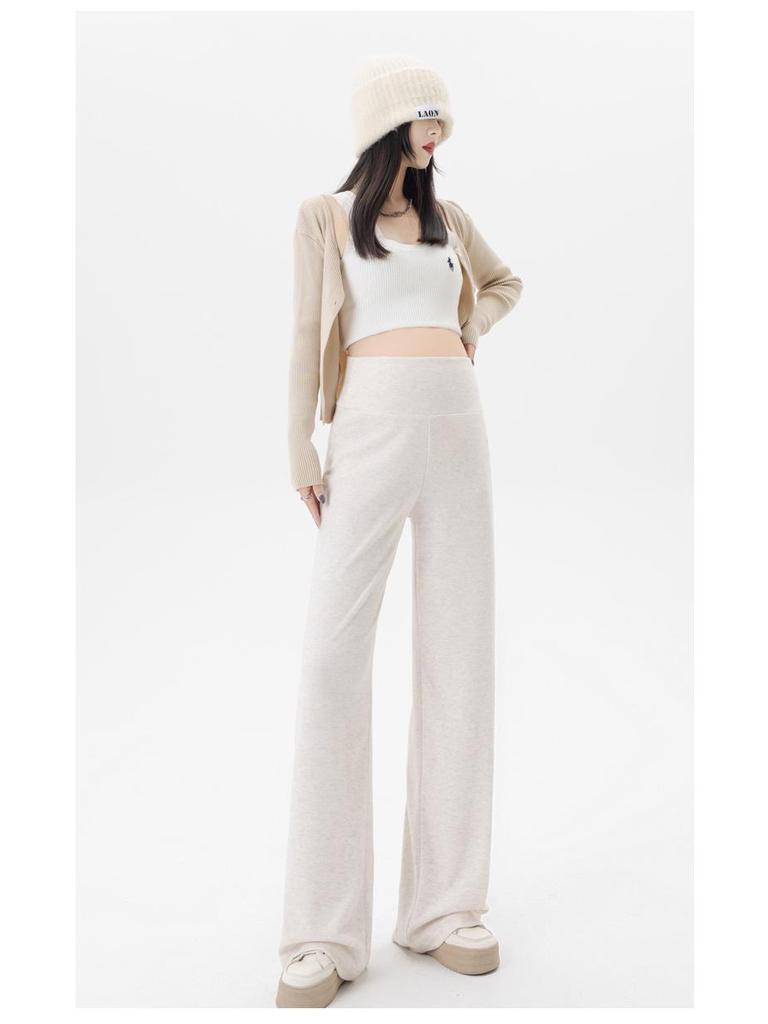Spring/Autumn Maternity Wide-Leg Pants – Loose-Fit, Non-Slip Waist, Lightweight & Casual