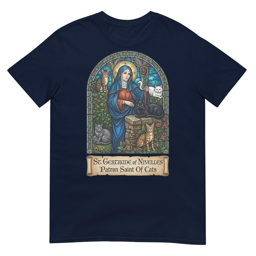 St Gertrude Of Nivelles Patron Saint Of Cats TShirt S
