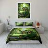 A Frog Drives A Green Car In The Forest Print Bedding Set 1 Duvet Cover 2 Pillowcases For Adult And Children Luxury Gift