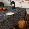 Halloween Black Lace Polyester Tablecloth for Party Decorations Fabric Easy To Cleaning Foldable Designs