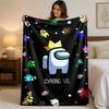 Among Us Print Flannel Blanket Cozy Warm Plush Throw Blanket For Bed Sofa Couch Indoor Household Use