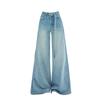 Women's High-Waisted Retro Wide-Leg Jeans, Spring/Autumn Style, Elastic, Loose Fit