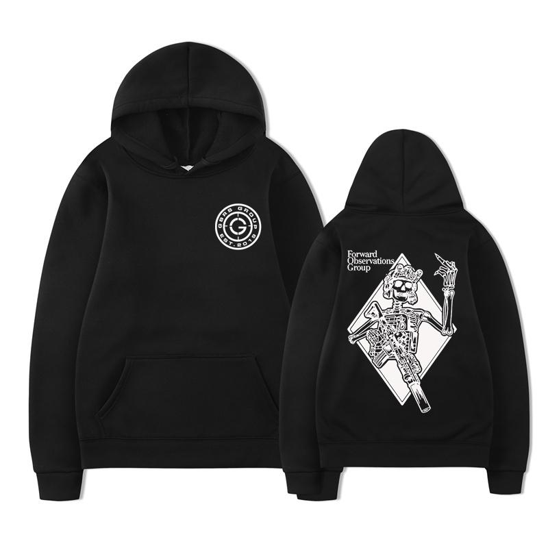 Gbrs Forward Observations Group Hoodie Punk Skeleton Hoodies Gothic Clothes Men Women Fashion Vintage Graphic Hooded Sweatshirt