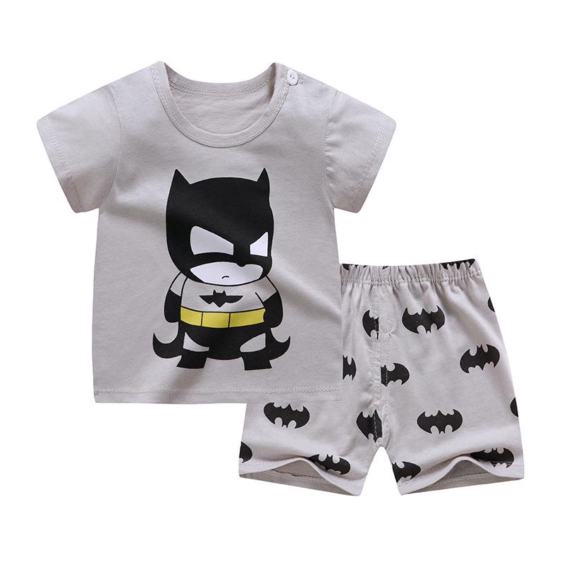2025 Kids' Short Sleeve Summer Pajama Set - Boys and Girls Baby T-shirt and Shorts
