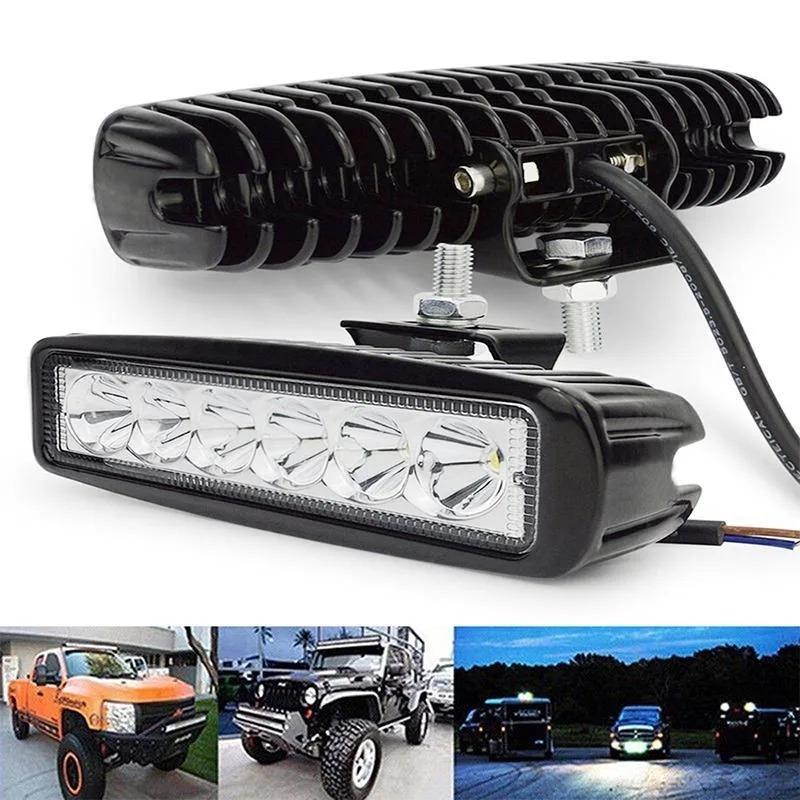 18w 6 LED Araç Çalışma Işığı Yüksek Parlak Spot Evrensel Offroad Otomobil Kamyon Sürüş Sis Farları DRL Sürüş Lambası 12V