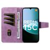 For Xiaomi Redmi 15C 4G (Global) (171mm)/Poco C85 4G (171mm) Leather Case Wallet Stand Grids Imprinted Phone Cover with Strap