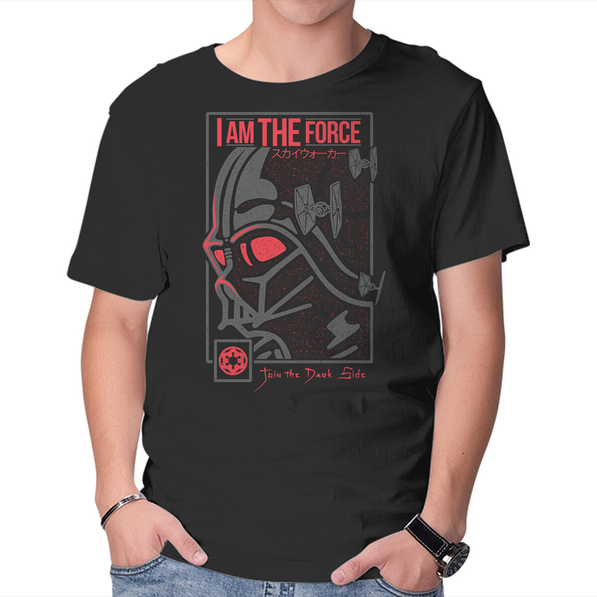 Unisex Crew Neck T-Shirt I Am Darkness Graphic Short Sleeve Casual Tee L