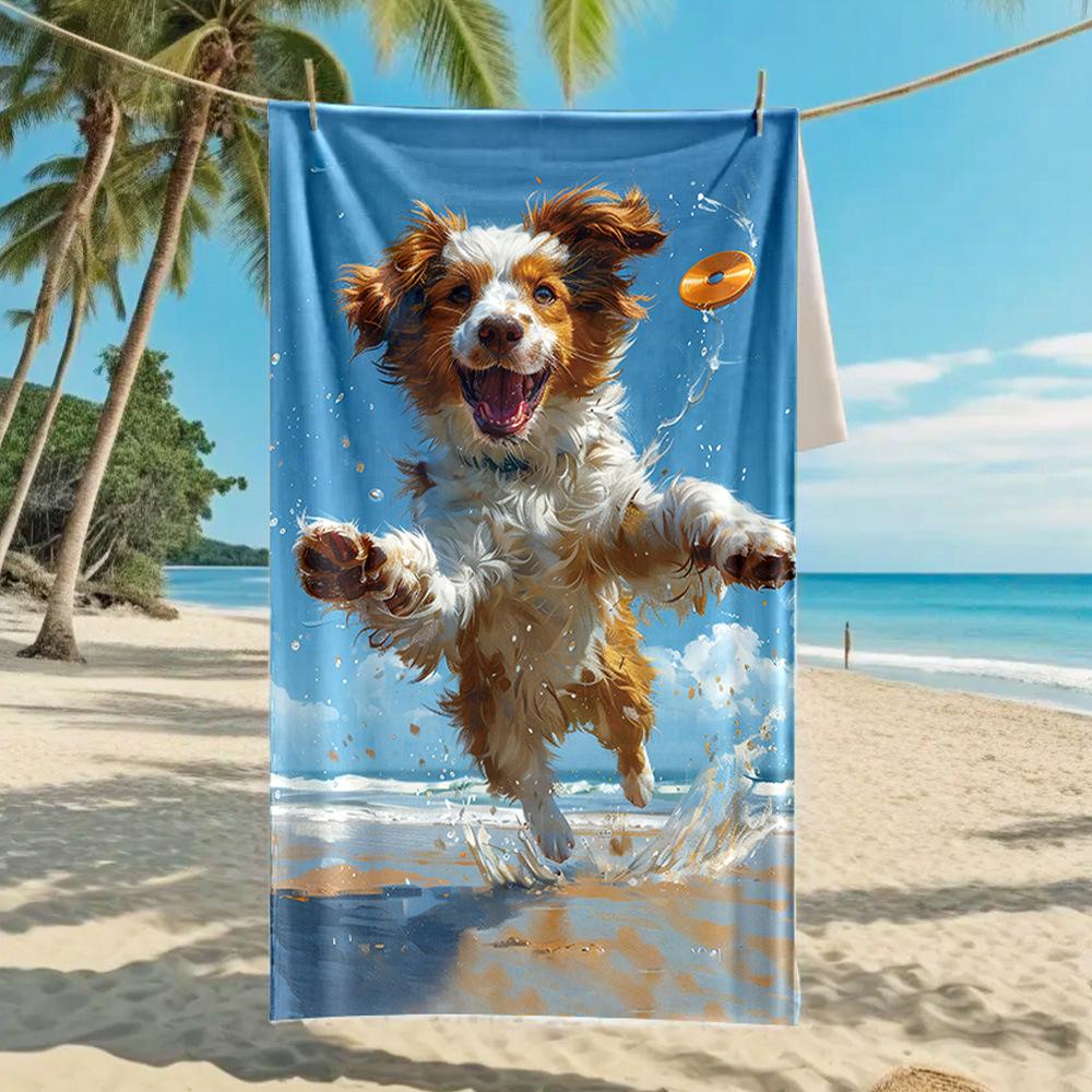 New, double-sided velvet beach towel quick-drying sports towel printed bath towel