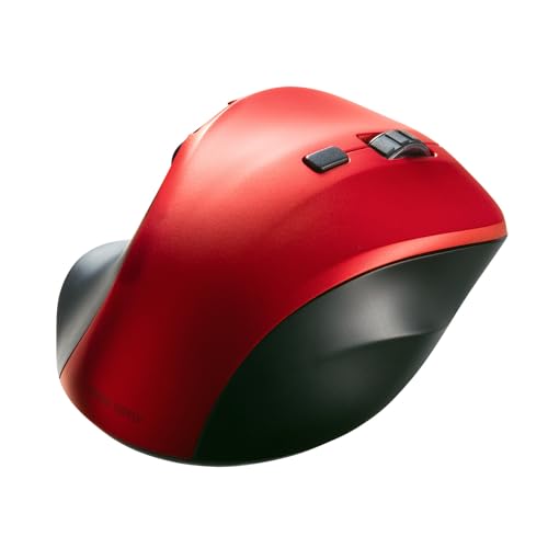 SANWA SUPPLY Silent Wireless Mouse (with Side Wheel, 5 Buttons, Red) MA-WBS524R