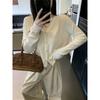 Lazy Wind Collar Soft Waxy Sweater Women's Spring and Autumn New Outer Long-sleeved Top Knitted Jacket Cardigan