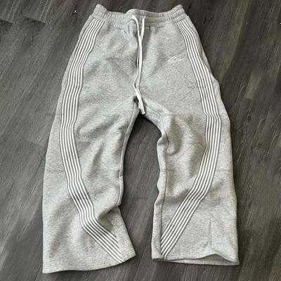 Y2k Vyšívané Šedé Ležérní Kalhoty Pánské Joggingové Stahovací Tepláky