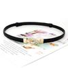 Women's Leather Decorative Buckle Pull-Through Waistband Belt for Skirts and Suits - Punch-Free Design.