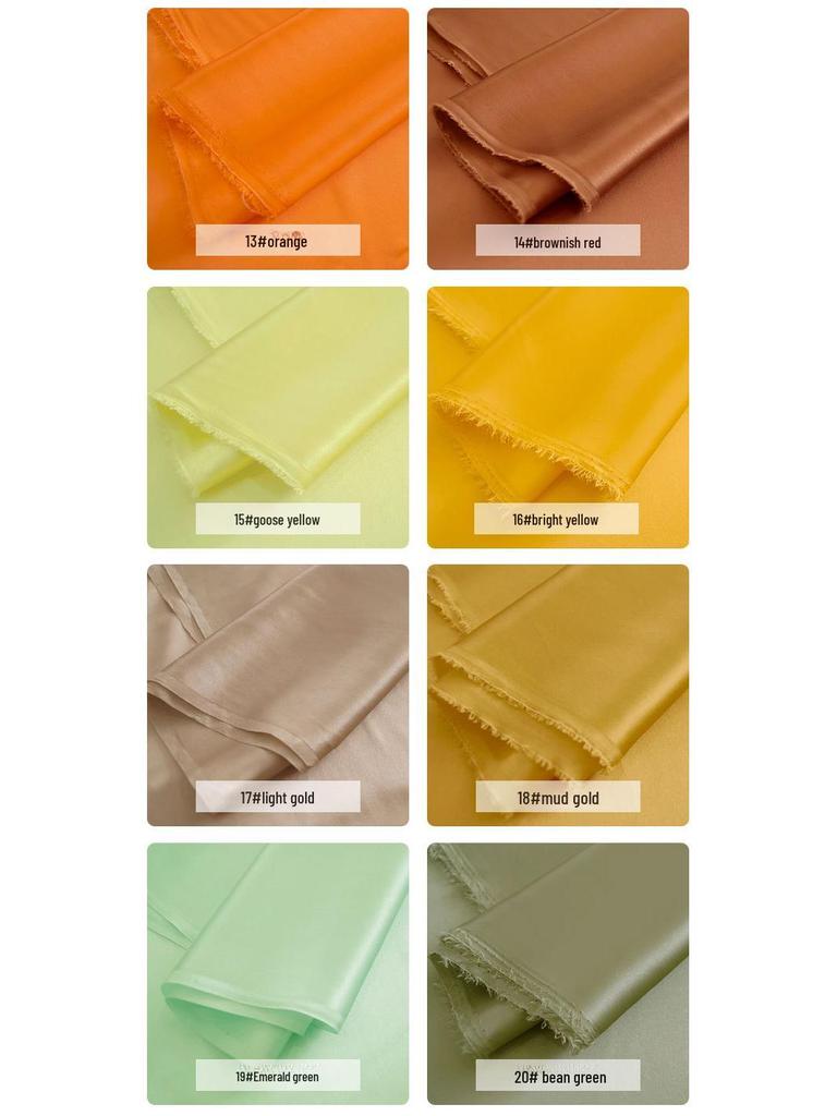 Huahong 16mm Maulbeerseide Crêpe Satin Stoff, Mehrfarbig, 114cm Breite