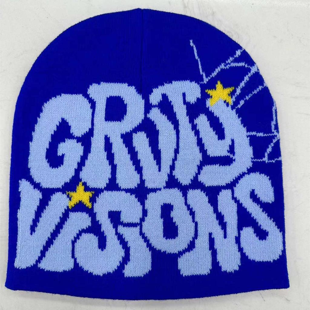 Autumn Winter Knitted Letter Beanie Hat, Warm Y2K Style Unisex Chenille Cap, Casual Streetwear Cuffed Knitted Hat