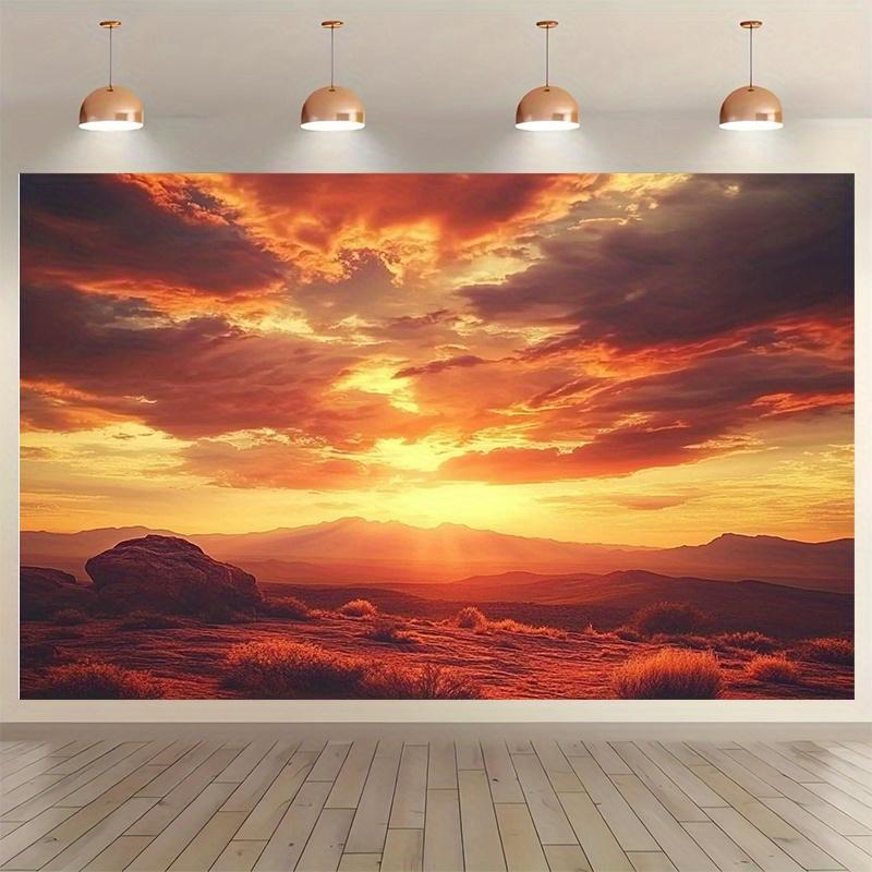 Westlicher Sonnenuntergang und Wüstenlandschaft Fotografie Hintergrundtuch geeignet für Indoor- und Outdoor-Partybanner
