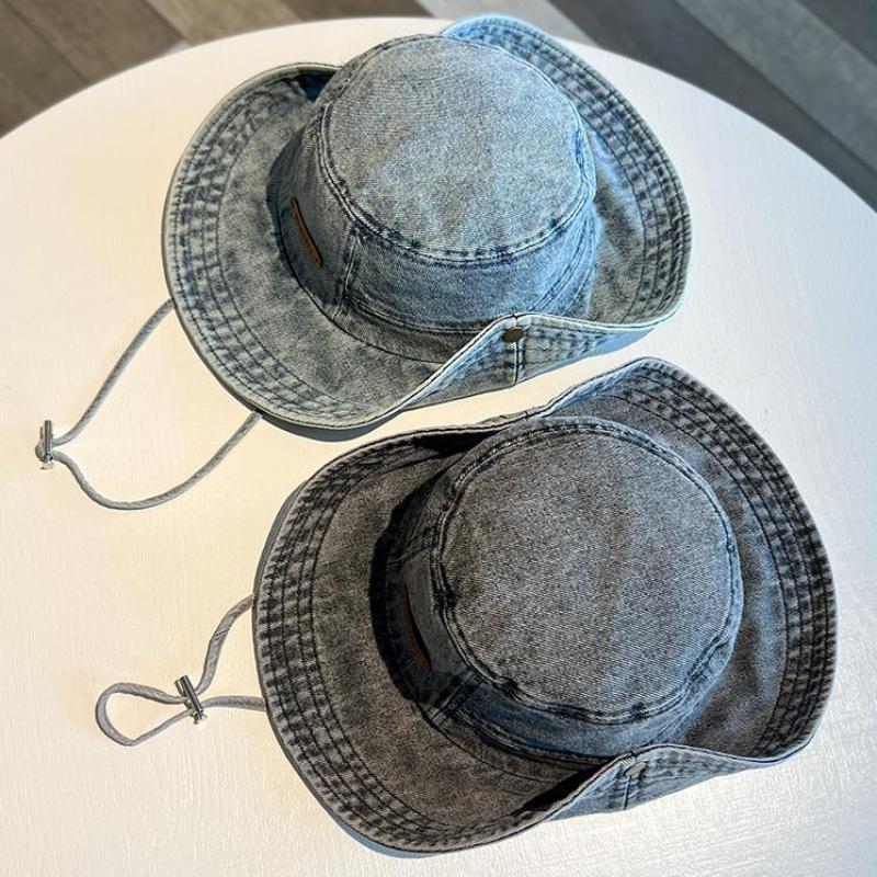 Bucket Hat Women Men Denim Fisherman Cap Outdoor Camping Mountaineering Retro Washed Sunshade Sun Hat Female New