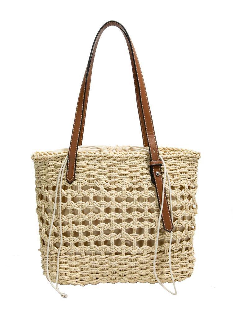 2025 Women's French Woven Straw Bag - Seaside Vacation Shoulder Beach Handbag