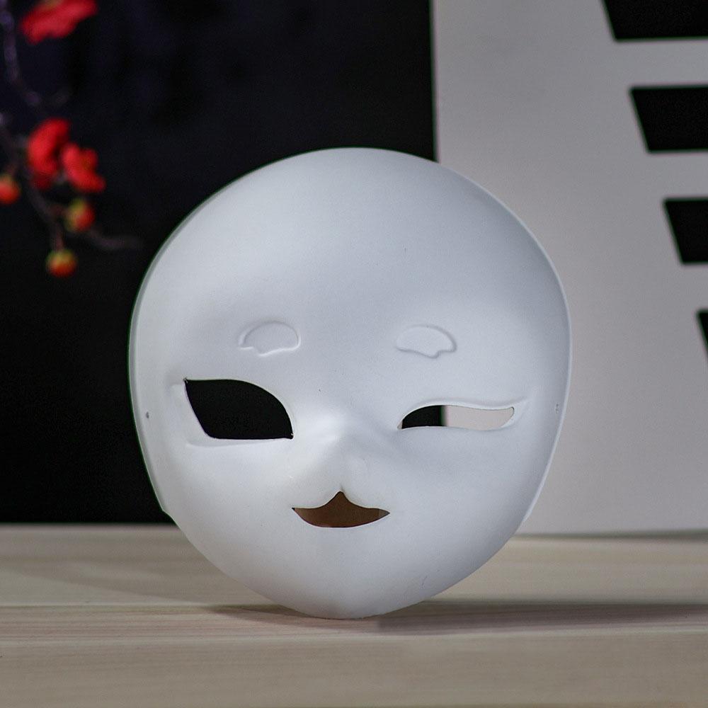 Maschera Integrale in PVC Bianca Maschera Fai-da-te in PVC con Corda per Festa Cosplay Mascherata