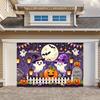 2D flat  1 piece Halloween party background with happy animals and pumpkins  suitable for living room  bedroom