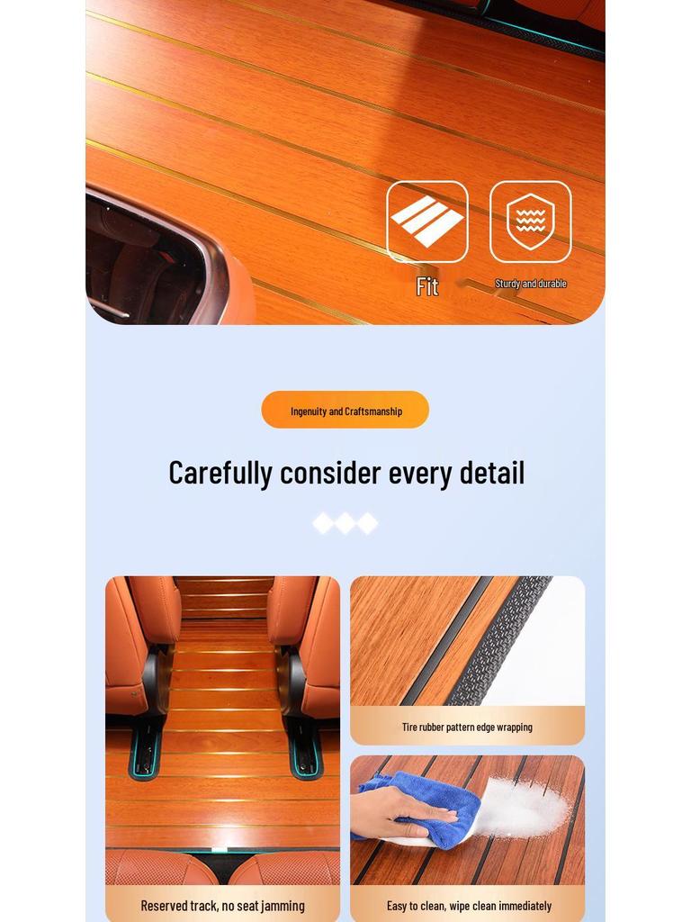 Wey Blue Mountain DHT-PHEV Teak Wood Floor Mats for Interior Modification