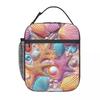 Strandmuschel und Seestern Muster Isolierte Lunchtasche für Damen Kinder Tragbare Lebensmittelboxen Thermische Lunchbox Tragetasche