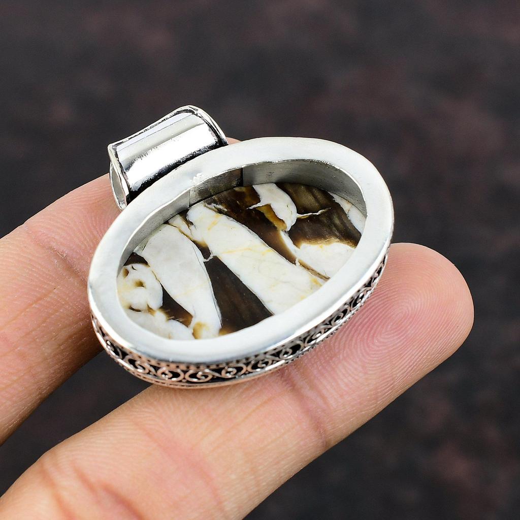 Peanut Wood Jasper Gemstone Pendant 925 Sterling Silver Pendant Handmade Pendant Silver Jewelry For Gift Vintage Pendant Birthstone Pendant