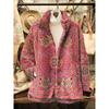 Womens Stand-Up Collar Fleece Sweatshirt With 3D Digital Floral Print Casual Long Sleeve Top Fall 2025
