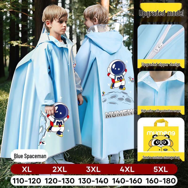 MUMENG Kids Raincoat with Backpack Slot 2XL