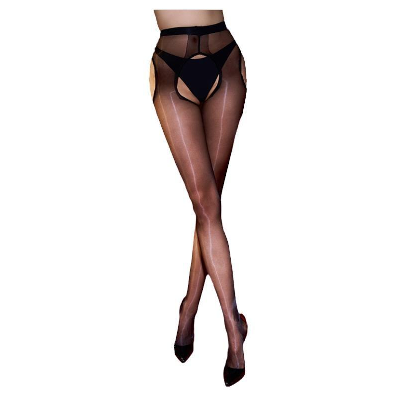 Stockings Female Four-Sided Hollow Sexy Aurora Glossy Pantyhose Ultra-Thin Transparent Seamless High Elastic Sheer Sockings