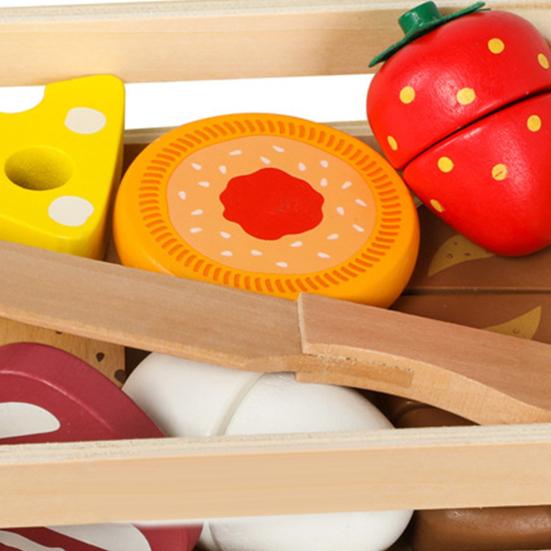 9Pcs/Set Toddlers Kitchen Playset Simulated Food Accessories Boys Girls Wooden Pretend Play