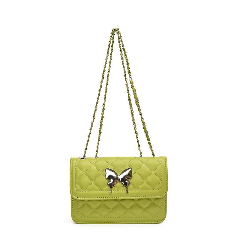 

Fashionable Quilted Small Square Chain Bag For Women Summer 2024 Urban Casual Shoulder Bag YellowGreen