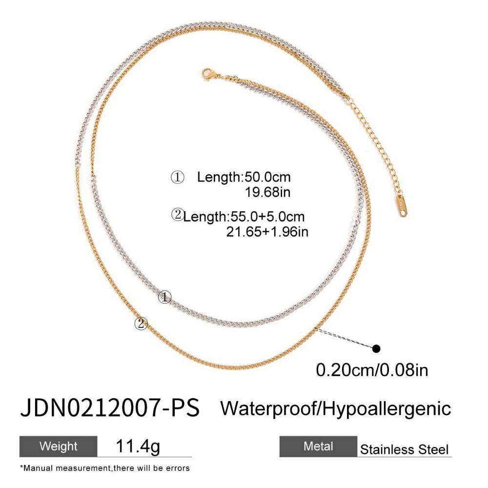 Double-layer Stacked Titanium Steel Necklace Light Luxury High-end Clavicle Chain Stainless Steel Jewelry Does Not Fade