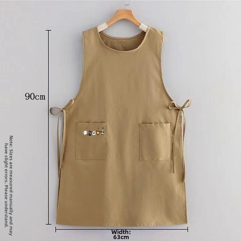 Polyester Long Vest Apron with Pockets Painting Apron New Pinafore Aprons  Kitchen Use