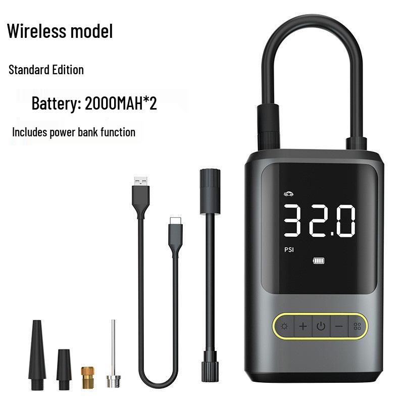 

Компактный беспроводной электрический насос для накачивания шин велосипеда и автомобиля с ручным насосом